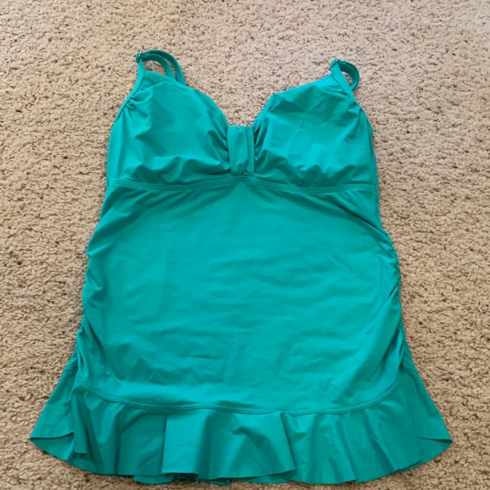 Super Cute Teal LANDS’END Tankini Swimsuit Top